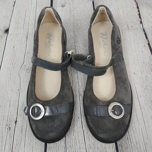 NATURINO - Taupe Gray Suede Mary Jane Flats 36 6